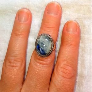 Moonstone and silver ring